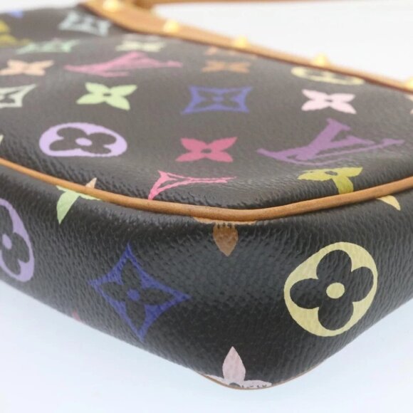 LOUIS VUITTON Monogram Multicolor Pochette Accessoires Pouch Black - Picture 6 of 14